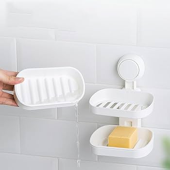 Amazon｜石鹸置き ソープディッシュ真空吸盤二層石鹸ホルダー